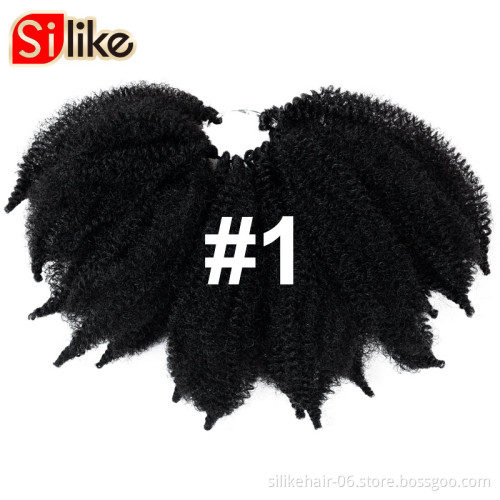 Marley twisted afro kinky twist braid hair extension african kinky curly synthetic braiding hair  afro curl marley braid hair